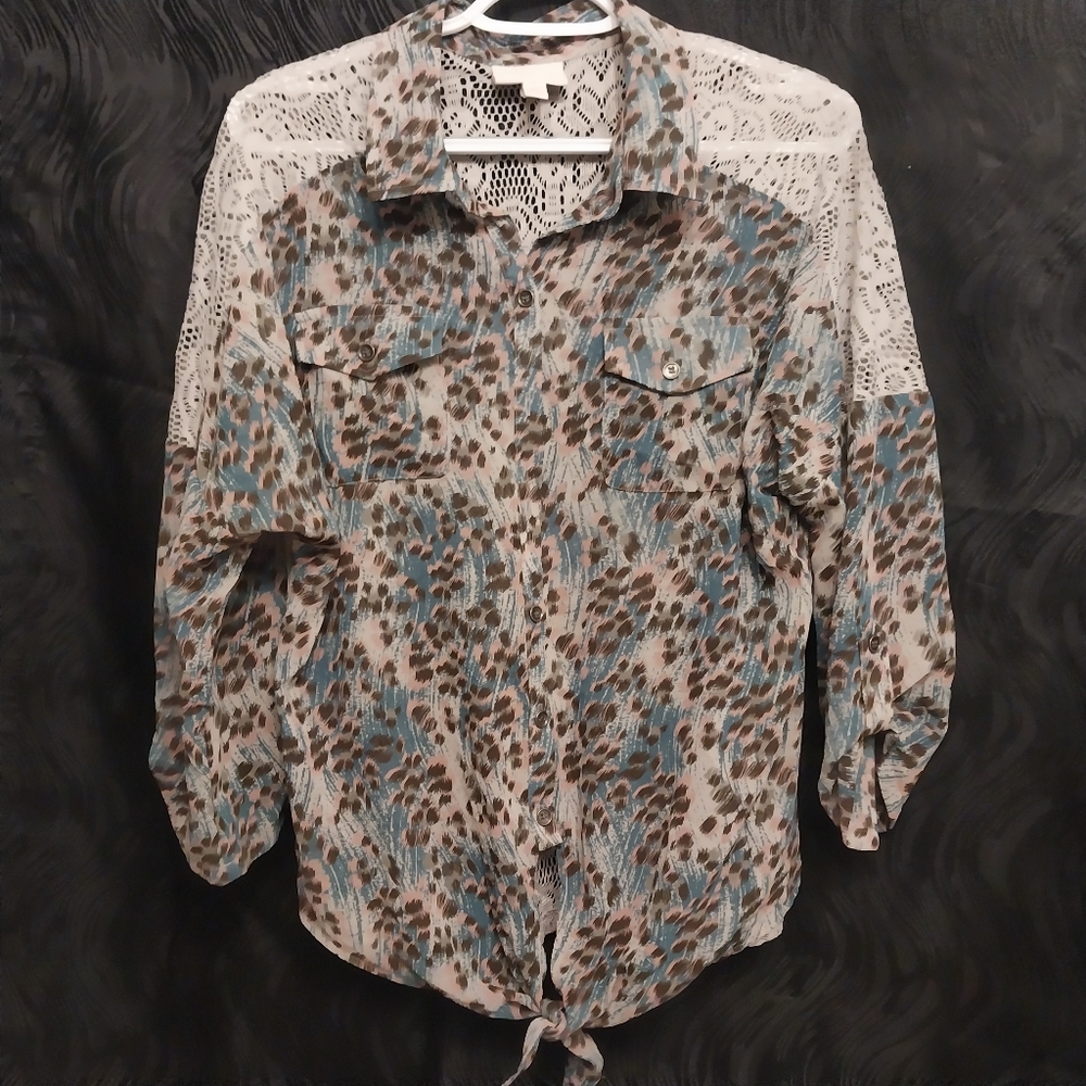 Shyanne Lace and Animal Print Top